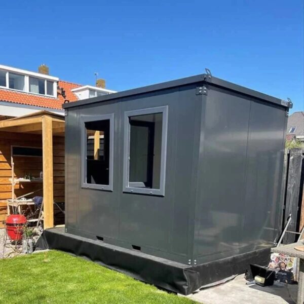 Contenedor de garaje negro 2 x 2 metros